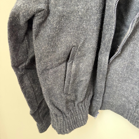 Vintage Woolrich Wool Bomber Jacket Navy USA Made Harrington Heritage Workwear L - Picture 8 of 12